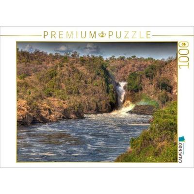 CALVENDO Puzzle Regenbogen am Murchison Falls | 1000 Teile Lege-Größe 64x48cm Foto-Puzzle für glückliche Stunden