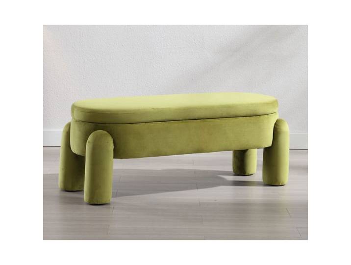 Wahson Banc de Rangement Pliable en Velours Banc de Lit pour Salon et Chambre Banquette d'entrée avec Design Moderne Vert