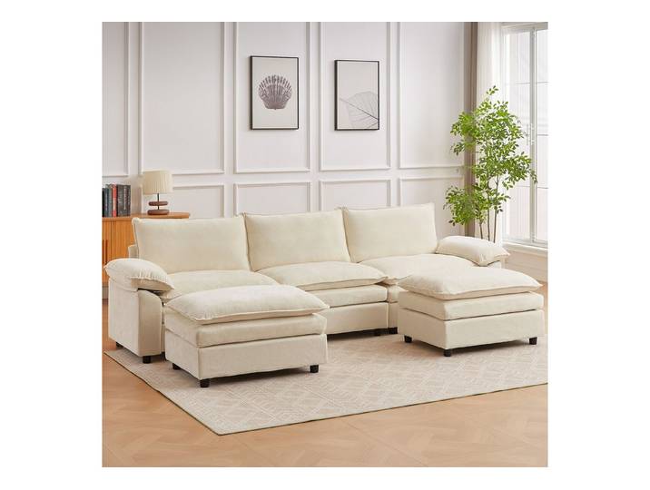 Jiexi Wohnlandschaft Modulares Sofa aus Chenille Freie Kombination Wohnlandschaft