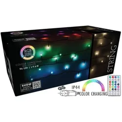 Bakker, Lichterkette, Hochwertige RGBW LED Lichterkette 9,6 m mit 96 LEDs - Dimmbar, Farbwechsel mit Fernbedienung (9.60 m)