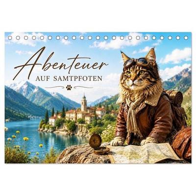 Abenteuer AUF SAMTPFOTEN (Tischkalender 2027 DIN A5 quer), CALVENDO Monatskalender