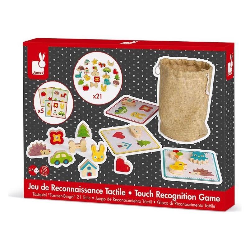Janod J05318 Memory-Tastspiel, lehrreiches Familienspiel, für Kinder ab 3 Jahren (Deutsch, Englisch, Französisch, Italienisch, Niederländisch, Spanisch, 3 - 6 Jahre) (J05318)
