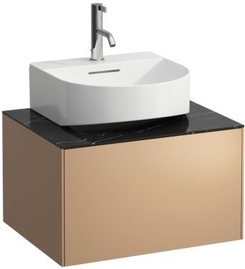 LAUFEN Sonar Schubladenelement H4054310341411 57,5x34x45,5cm, 1 Schublade, Kupfer/Nero Marquina