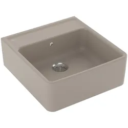 Villeroy und Boch Spülstein Einzelbecken 632061AM Ablaufgarnitur, Handbetätigung, Befestigungssatz, Almond