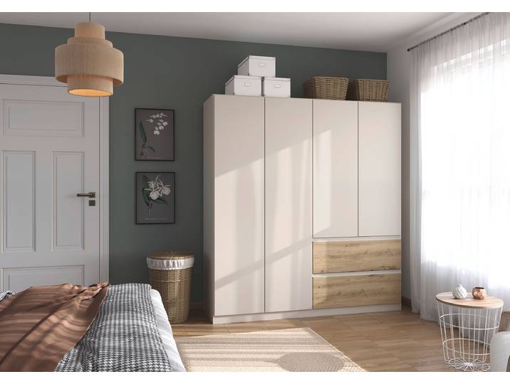 Drehtürenschrank Costa 181cm Braun/Beige/Kaschmir/Eiche Artisan Dekor Basic