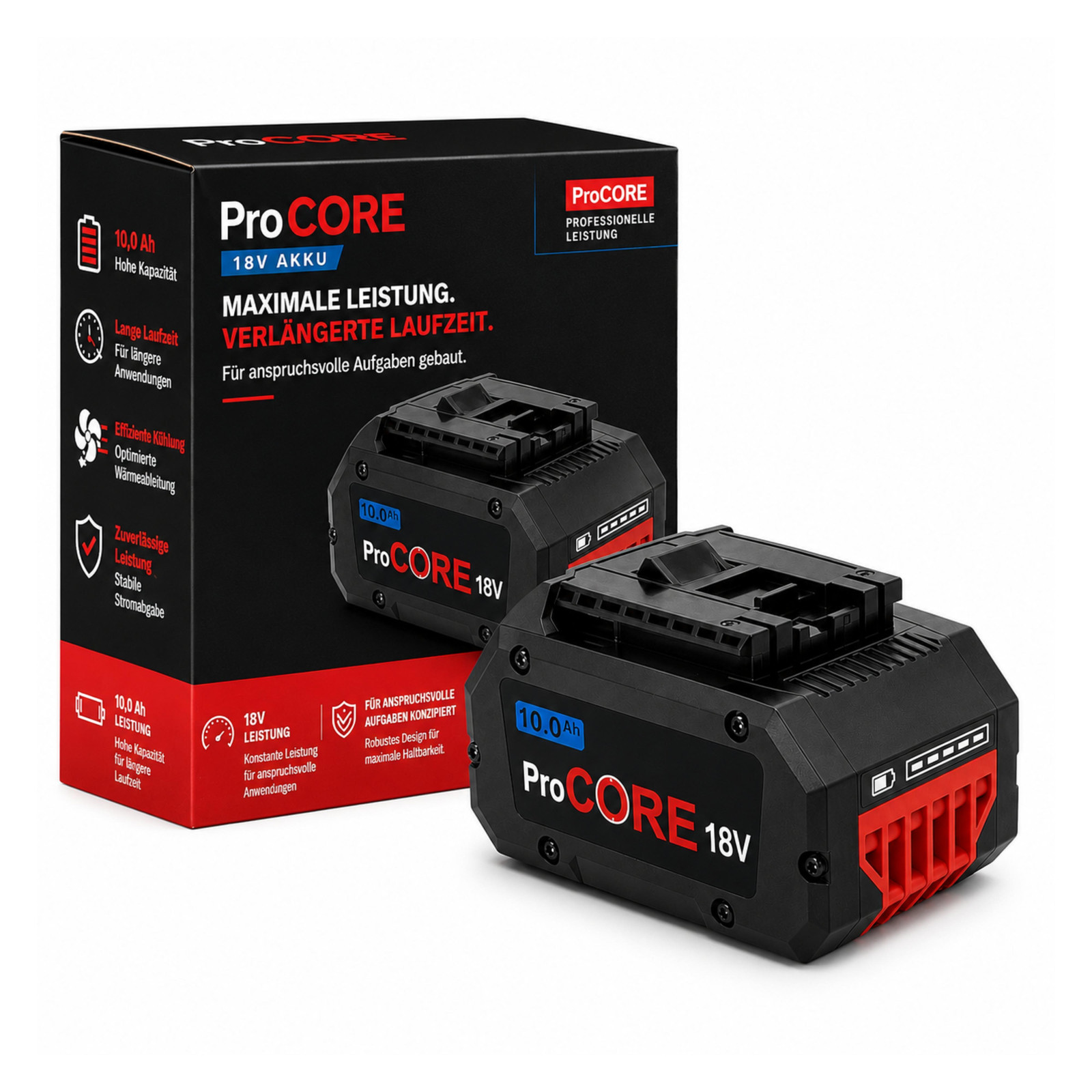 Vareonix Professionele 18V ProCORE18V 10Ah accu voor Bosch gereedschap