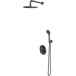 Omnires Y Duschset Unterputz mit Thermostat mit Kopfbrause graphit SYSYT05GR