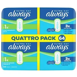 Always Binden »Ultra Day Normal« Quattro Pack 64 Stück weiß