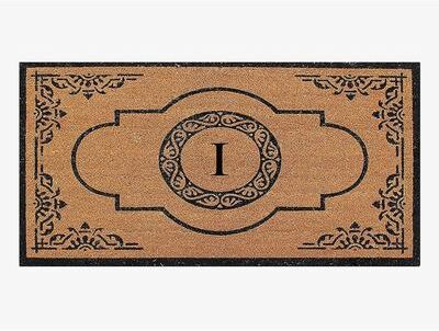 "A1 Home Collections First Impression Coir and PVC backing Abrilina Hand Crafted Heavy Duty Outdoor Monogrammed Doormat 36""X72"""