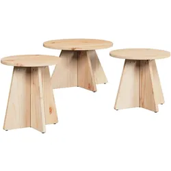 vidaXL Couchtisch 3 pcs Natur
