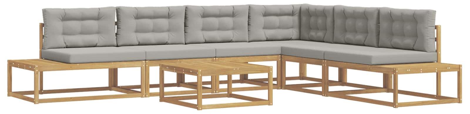 vidaXL 7 stk. Outdoor-Sofagarnitur Polyester Weiß