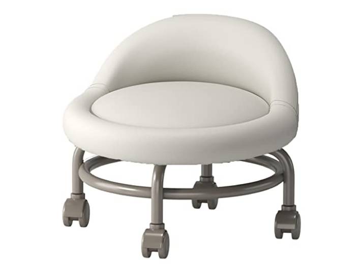 JFGCTYHXY Hocker mit Rollen, Roller Seat Kurze Rollfußhocker mit universellen Lenkrollen Kleine(White)