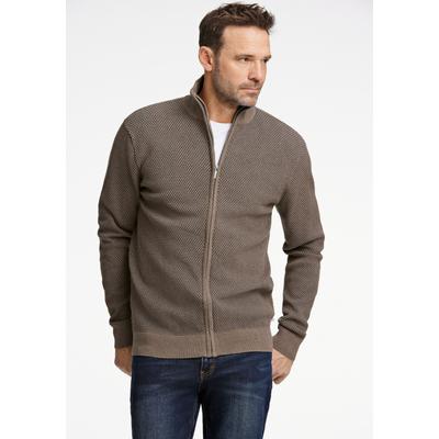 Cardigan JACK’S "Cardigan Comfort Fit", Herren, Gr. L, beige (sand mel), Obermaterial: 70% Baumwolle, 30% Polyester, Strickjacken