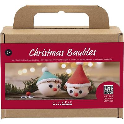Creativ Company DIY Sets Modellieren Mini Kreativ Set Weihnachtskugeln, Rote und grüne Wichtel, Kreativ Box