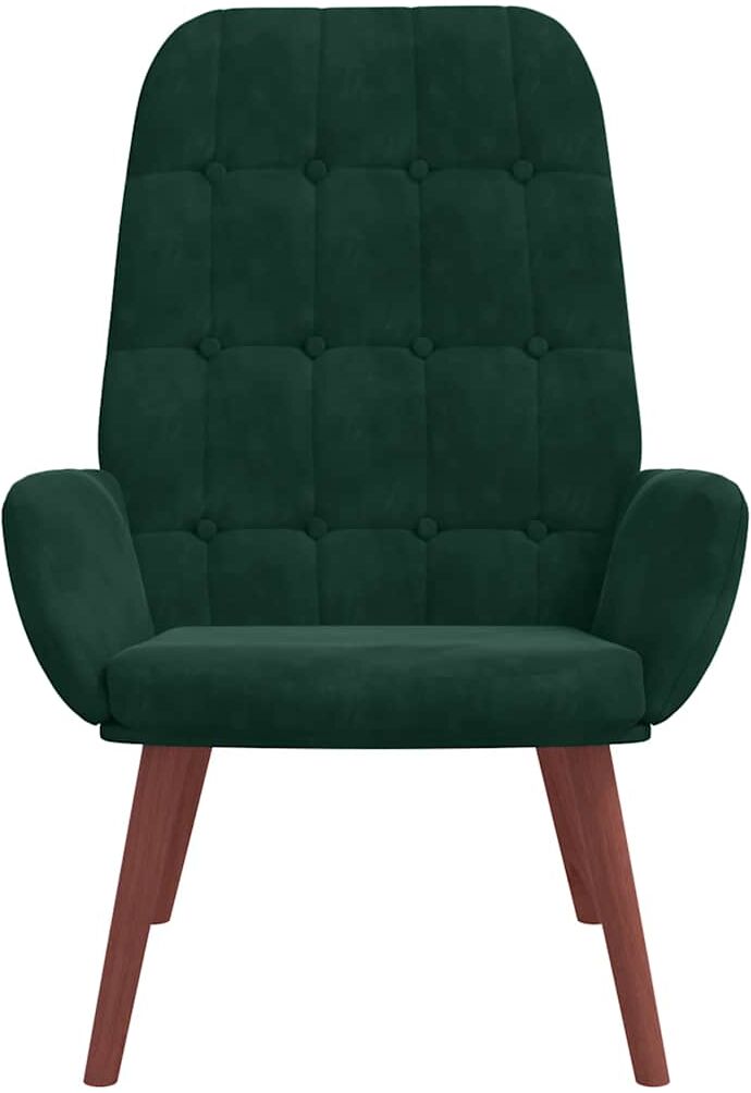 vidaXL Fauteuil relaxant velours vert foncé