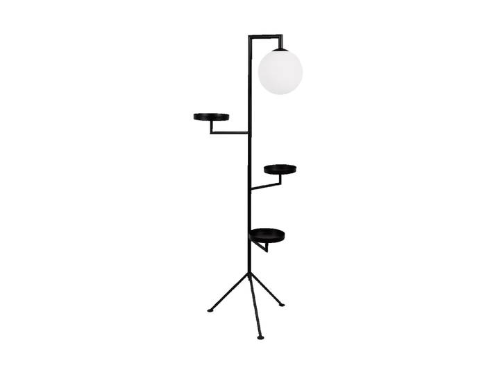 Design Stehlampe „Astoria“ mit drei Regalen Schwarz, Weiss Globen Lighting