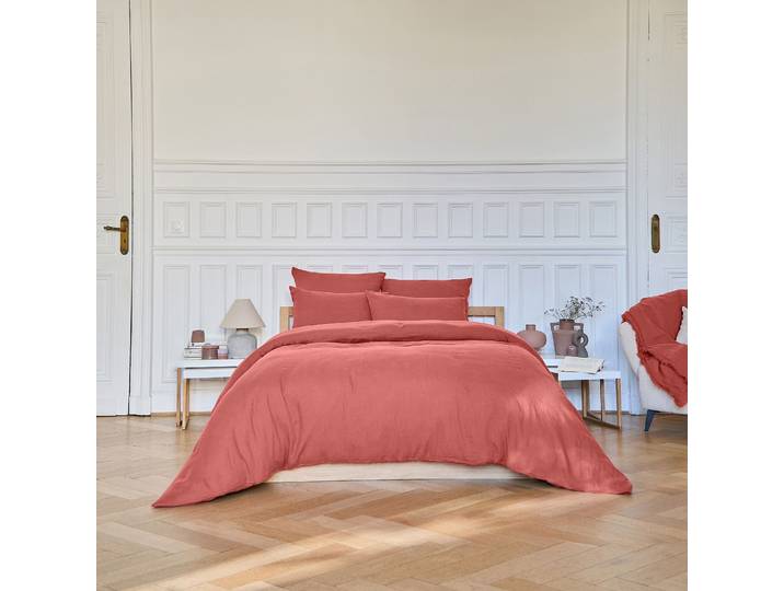 HABITAT - Housse de couette en lin - 240 x 220 cm - Terracotta - Brunelle