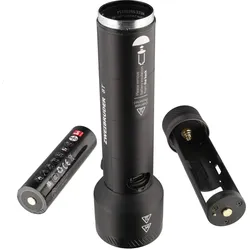 Zweibrüder, Taschenlampe, ZB8T mit 4.000 Lumen 340 m Reichweite, Autofokus, Ladestation (15 cm, 4000 lm)