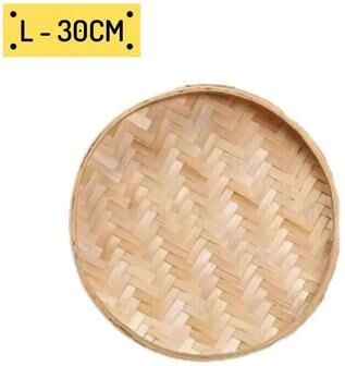 Inspired Living Handwoven Bamboo Fruit Basket & Decorative Storage Tray l