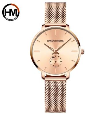 Uplift Essentials Minimalist Dress Watch High Precision Quartz Stainless Steel Mesh Timepiece gold