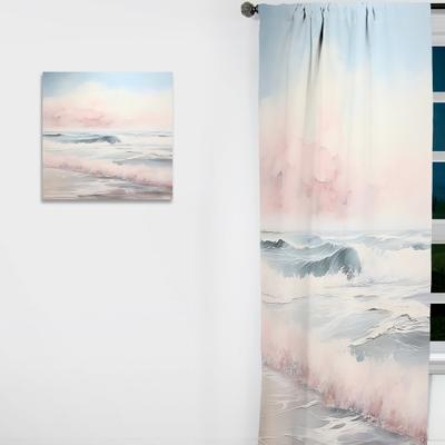 DESIGN ART "Designart ""Beige Pink Minimalism Tranquil Whispers II"" Minimalism Curtain - Room Darkening No Pattern Curtain - 1 Panel"