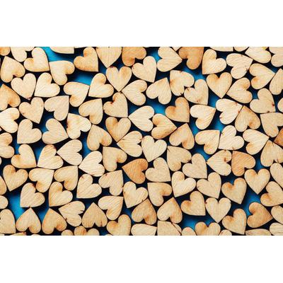 Fototapete PAPERMOON "Holzherzen", bunt, B:4m L:2,6m, Vlies, Tapeten