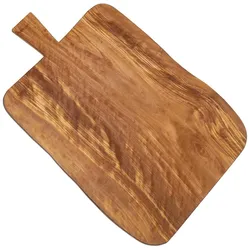 Natura Punto Rustikales Holzbrett mit Griff, 60 cm, Olivenholz, Schneidebrett, Braun