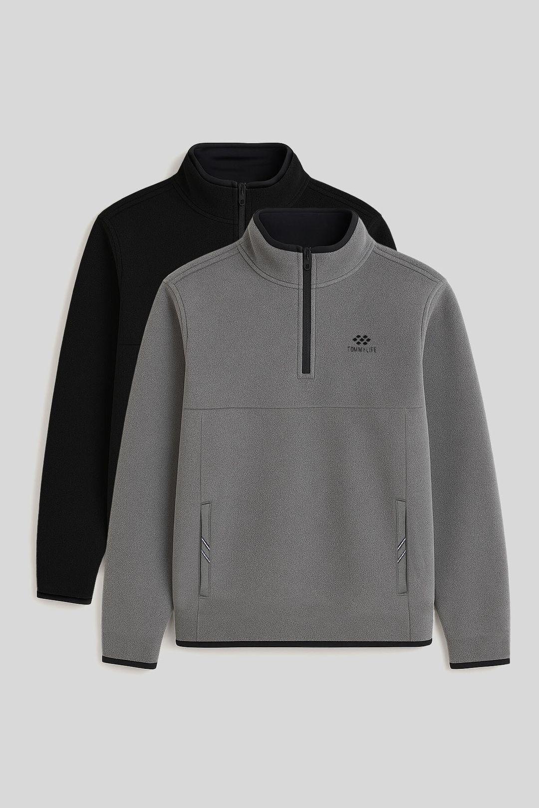 Heren Halve Rits Pluche Sweatshirt