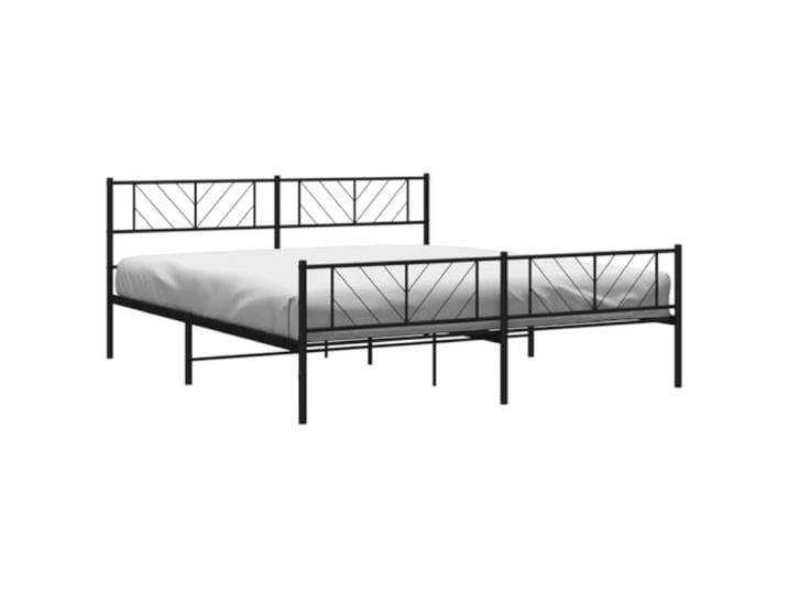 vidaXL Metallbett ohne Matratze mit Fußteil Schwarz 180x200 cm