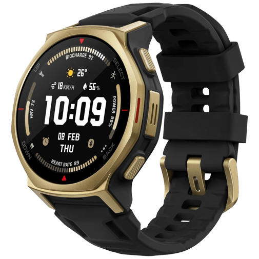 Amazfit T-Rex 3 Pro 44mm Gold (Schwarzes Silikon Armband)