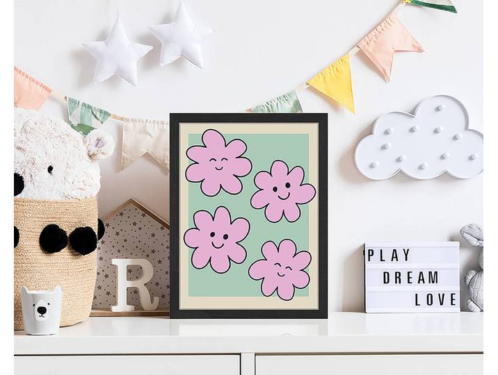 Tableau déco Flowery 33 x 43cm Multicolore