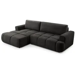 ECKSOFA VASTO Grau Geflochtener Stoff mit Schlaffunktion