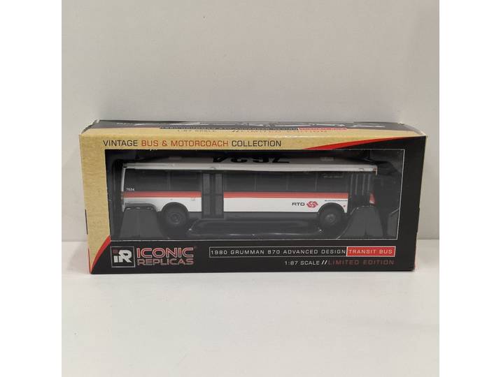 Modèle de voiture en alliage moulé sous pression IR 1/87 échelle HO GRUMMAN 870 TRANSIT BUS 1980 RTD 1C Bus