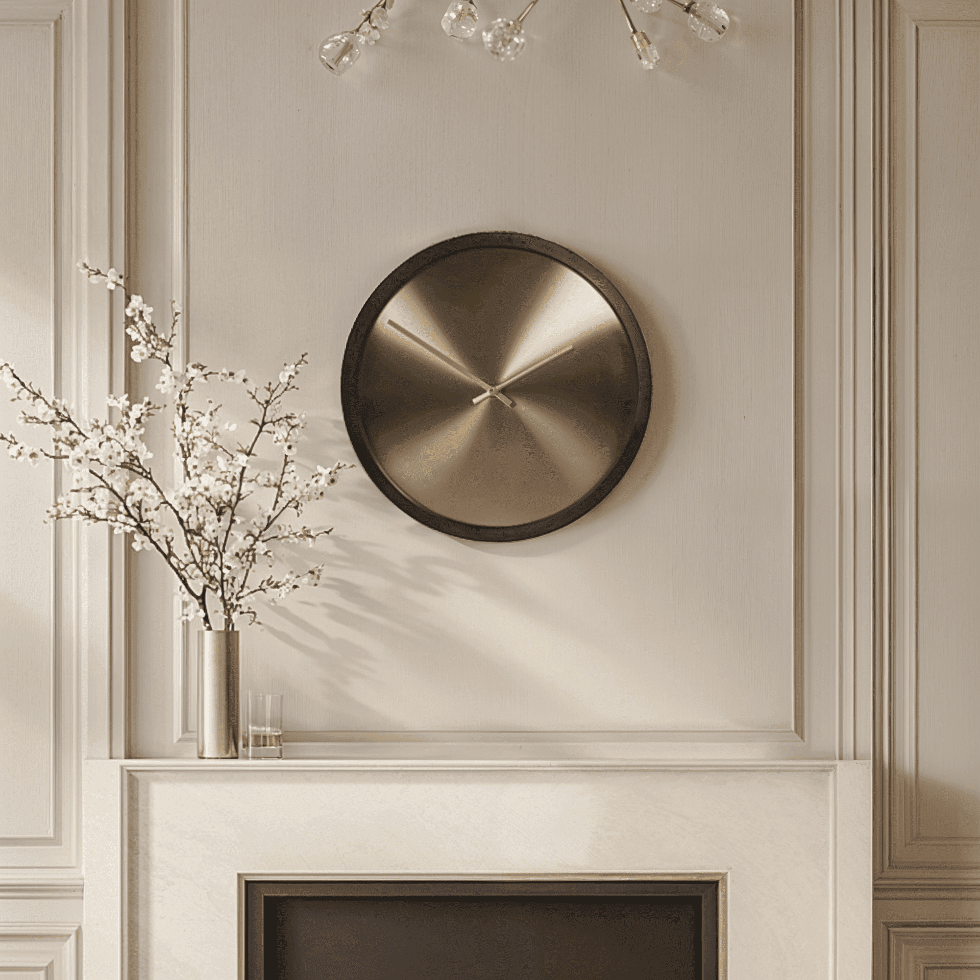 In Stock - Laylani Brass & Black Medium Wall Clock