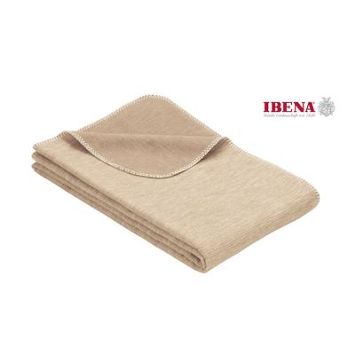 Wohndecke IBENA "Wohndecke Lausanne", beige (natur), B:70cm L:100cm, Baumwolle, Wohndecken, Wohndecke, in schlichtem Melange-Look