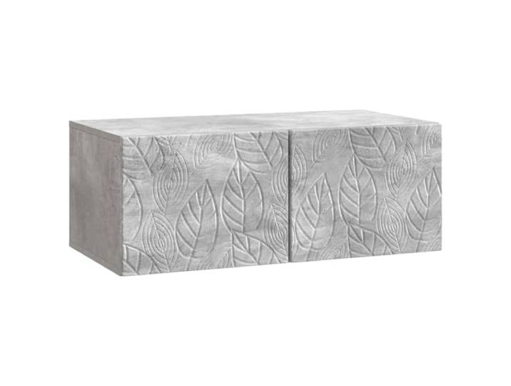 PUGYNBK TV-Möbel, Wand, 98 x 31 cm, Betongrau Robustes Holz, 90-Grad-Scharniere, Mehrzweckaufbewahrung, einfache Reinigung