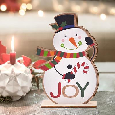 Modern Home Fixes Festive Wooden Snowman Ornament, JOY Christmas Decoration, Holiday Tabletop Decor, Winter Home Accent Festive Wooden Snowman Ornament, JOY Christmas Decoration, Holiday Tabletop Decor, Winter Home Accent