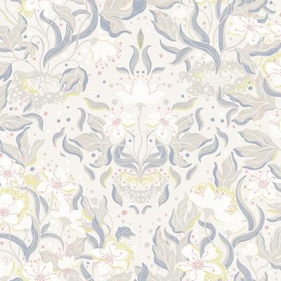 A-Street Prints Lisa Bone Floral Damask Wallpaper