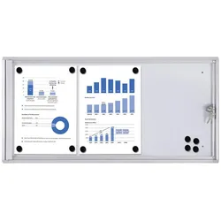 Showdown® Displays Economy XS Schaukasten 3x DIN A4 keine-Fach  silber