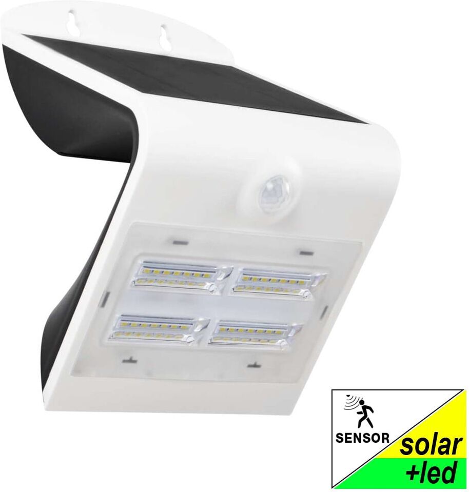 Bat3 Applique Led 400lm Con Pannello Solare Sensore Movimento