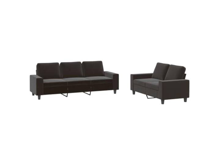 Makastle 2er Set Sofa Couchgarnitur Schwarz Stoff