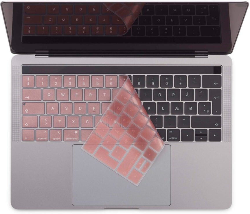 Philbert MacBook Pro 13" TB / 15" TB Keyboard Cover m. Dansk Tastatur - Lyserød