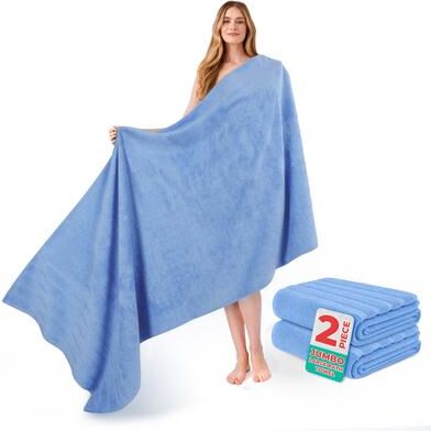 American Soft Linen 100% Cotton 2 Packed Large Jumbo Bath Towel 35x70 Premium & Luxury Towels