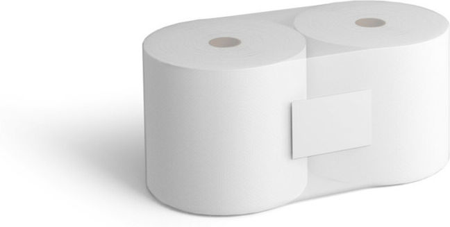 Rouleau de papier essuie-tout blanc 36 × 36 cm 2 plis 1000 feuilles/rouleau ; E/D/E