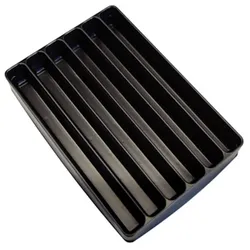 PROREGAL Einleger/Einteiler für Sortierkästen mit 6 Fächer | HxBxT 4,5x22x31cm | Schwarz