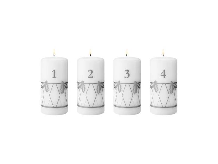Georg Jensen bougie de l’Avent 2026 impression argent, 4 pièces