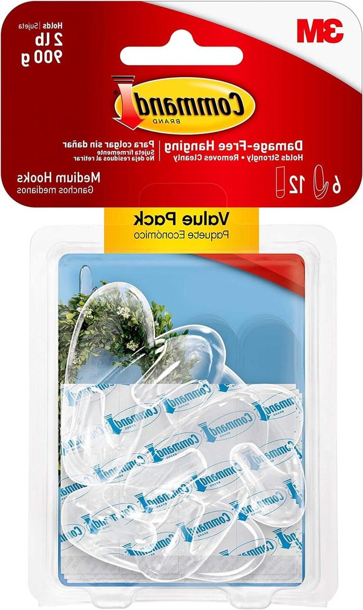 Set van 6 heldere ophanghaken voor schadevrij ophangen