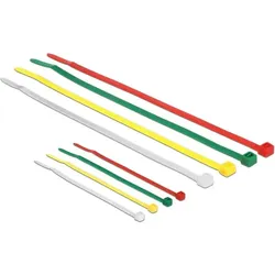 DeLOCK 18628 Kabelbinder Nylon Grün, Rot, Transparent, Gelb 200 Stück(e)