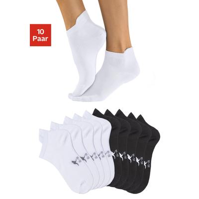 Sneakersocken KANGAROOS "Damen Sneaker Socken Kurze Socken Sportsocken Fitness Reisen Alltag", Damen, Gr. 39-42, weiß (5x weiß, 5x schwarz), Baumwolle, Baumwollmischung, Elasthan, Polyamid, unifarben, elastisch, Socken Sneakersocken, mit erhöhtem...