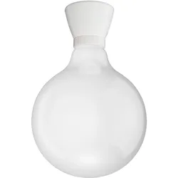 ledscom.de E27 Porzellan Lampen-Fassung MINZ, rund, weiß, inkl. E27 Lampe (warmweiß, 6,191W, 845lm)